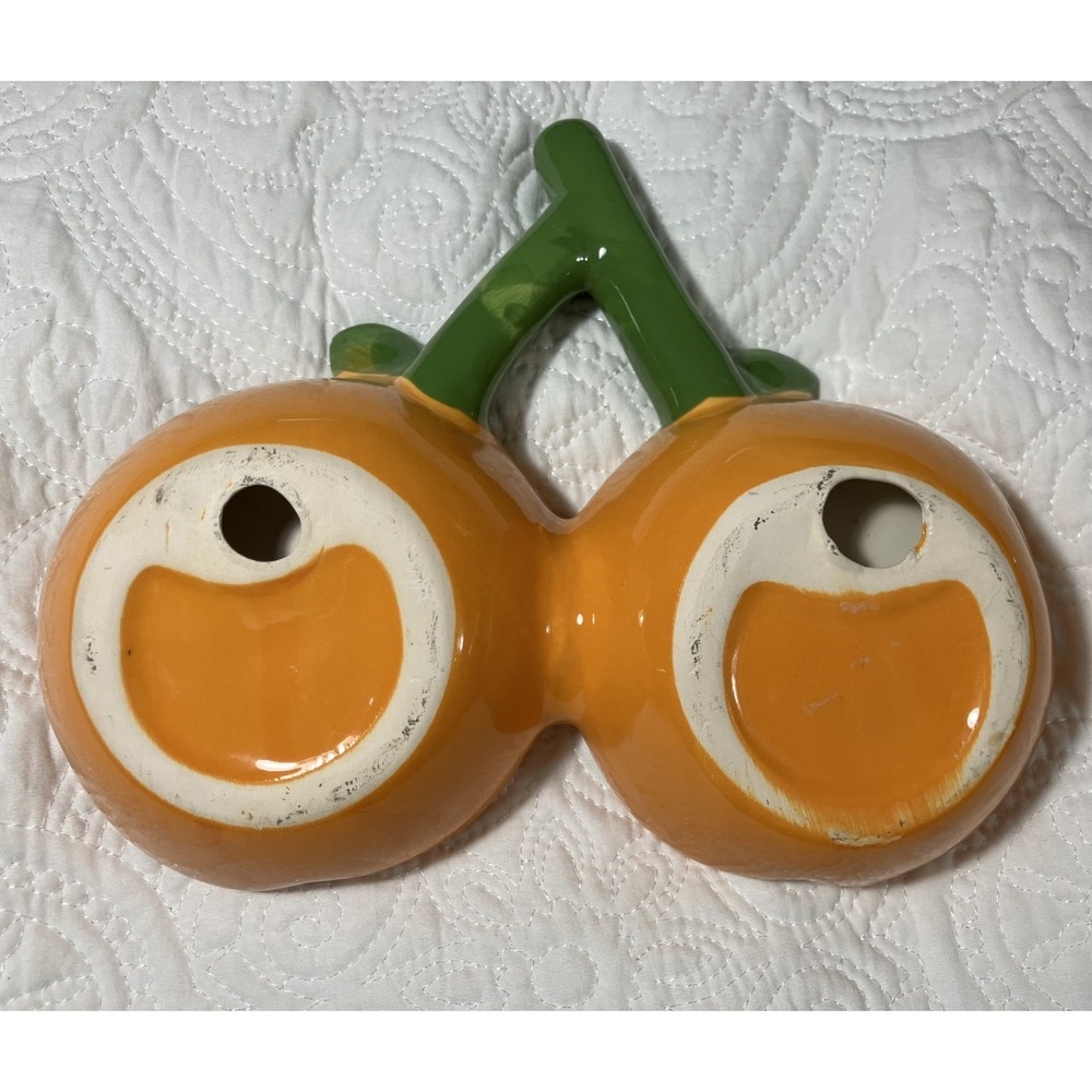 Retro MCM Kitsch Orange Ceramic Divided Dish California Pottery Style Whimsical - Picture 2 of 8